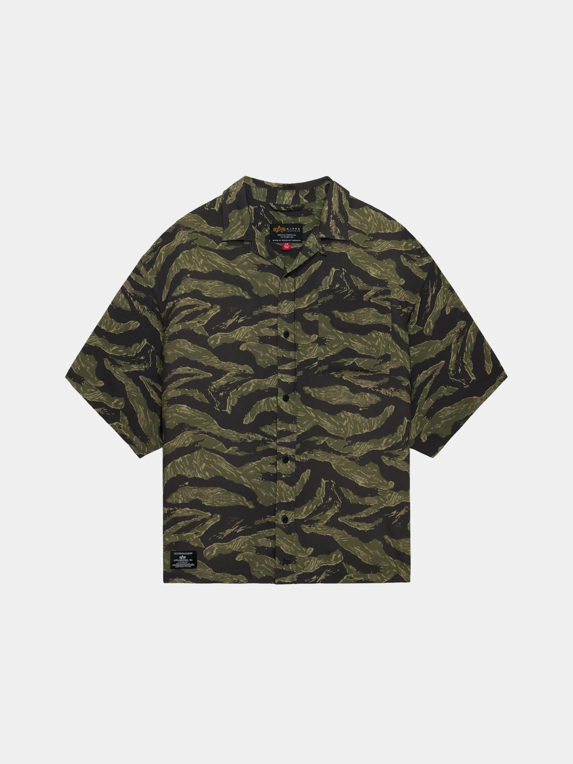 CAMO RELAXED CAMP SHORT SLEEVE SHIRT