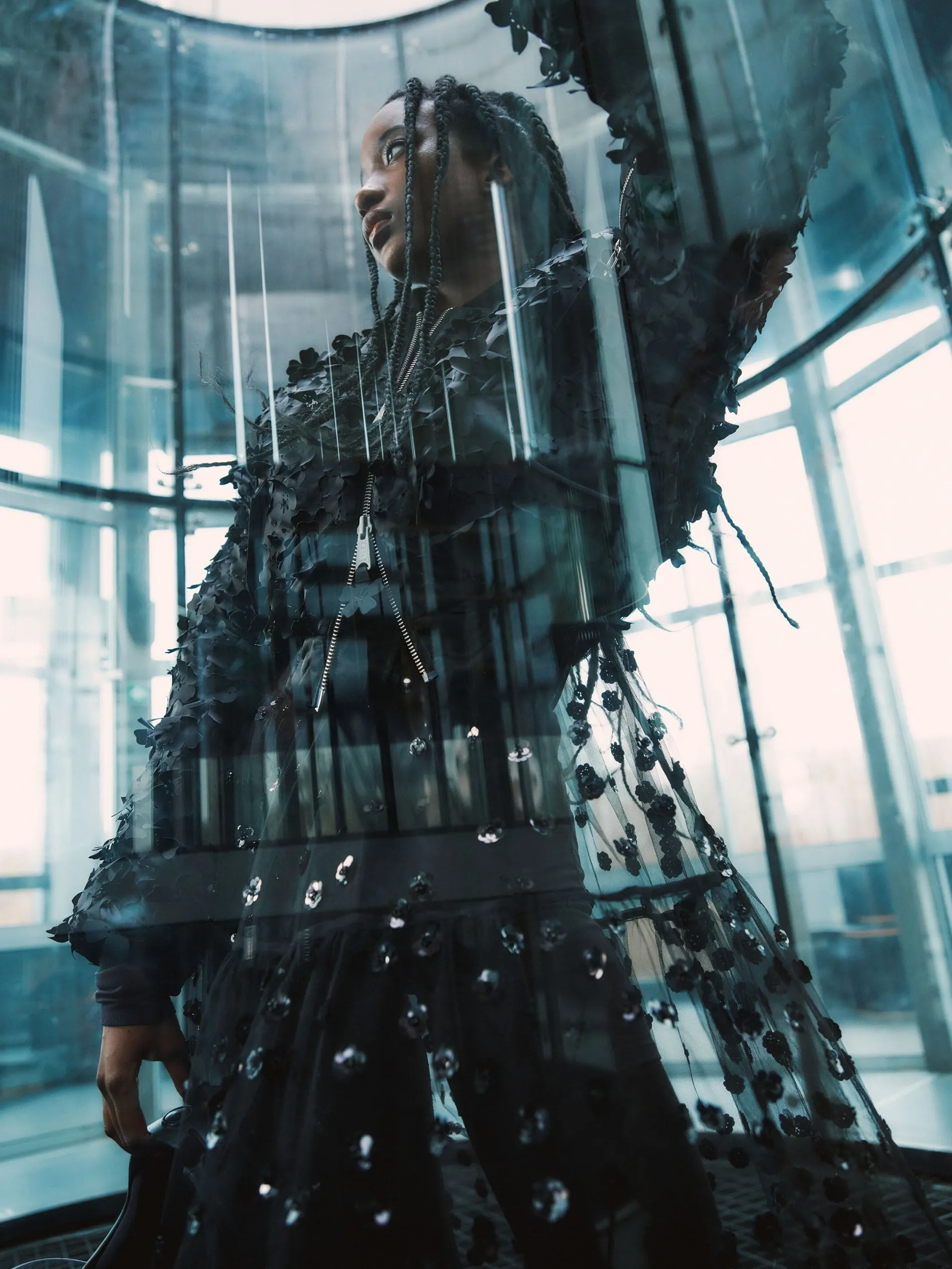 CECILIE BAHNSEN X ALPHA MA-1 LASER CUT BOMBER