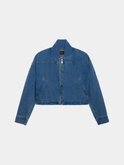 DENIM RELAXED FLIGHT JACKET WOMENS
