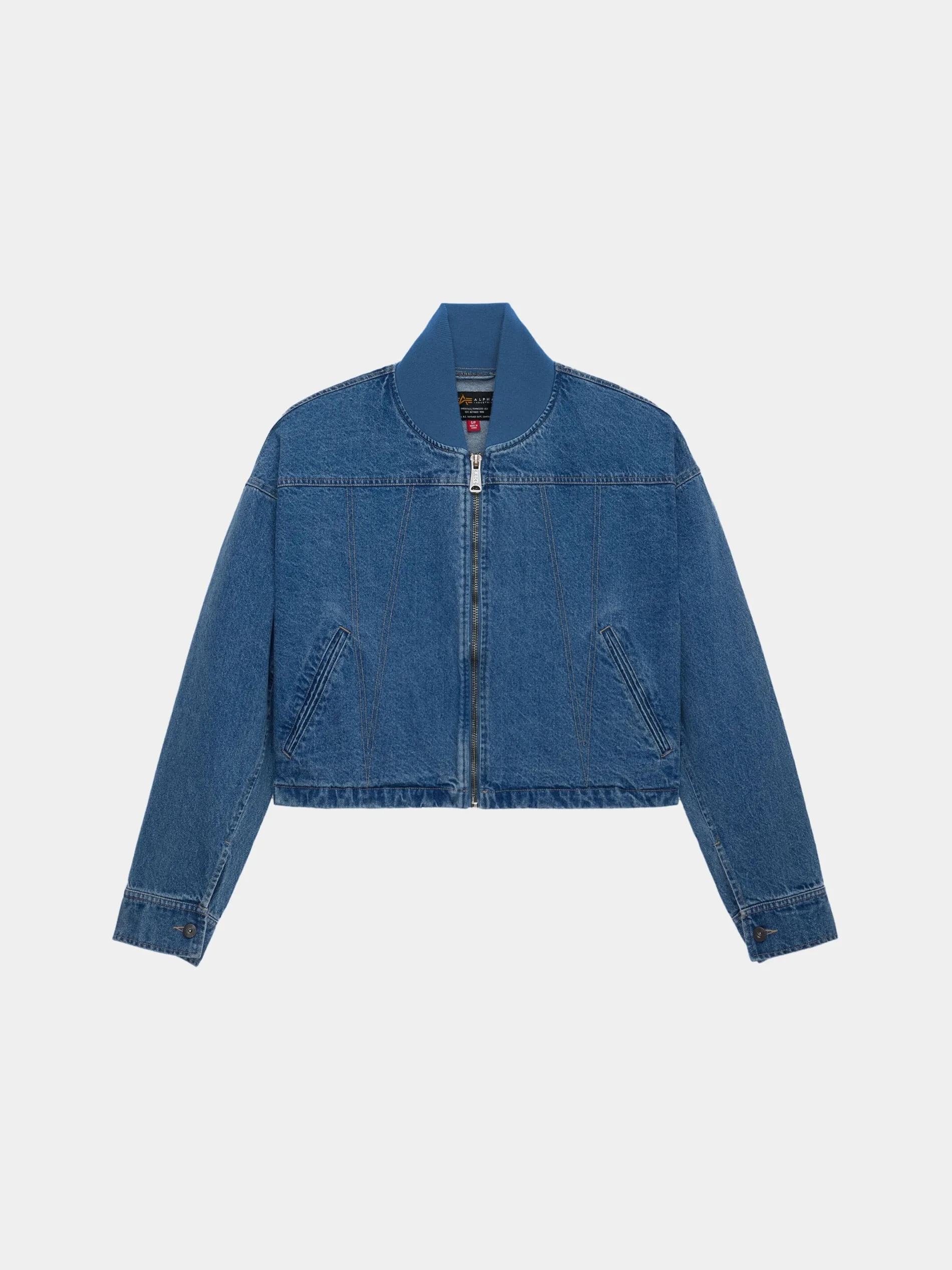DENIM RELAXED FLIGHT JACKET WOMENS
