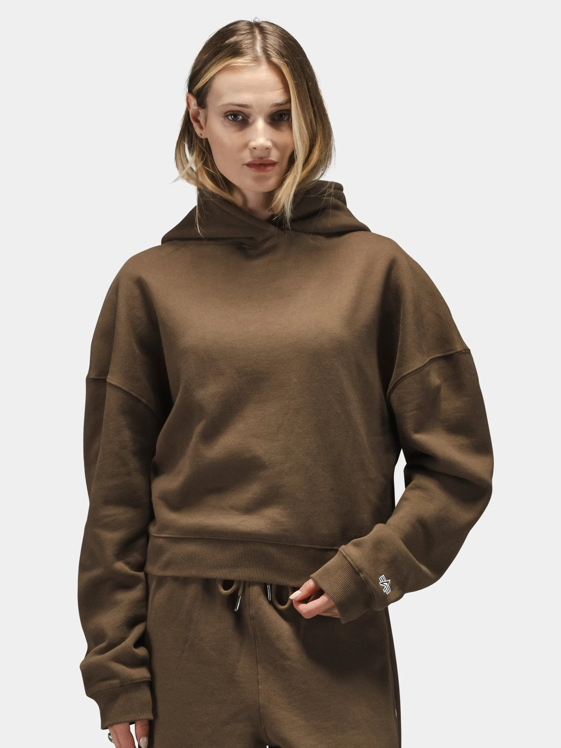 ESSENTIAL CROPPED HOODIE WOMENS