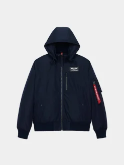 HOODED RIB FLIGHT JACKET