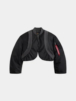 KNIT RIB MA-1 FLIGHT JACKET WOMENS