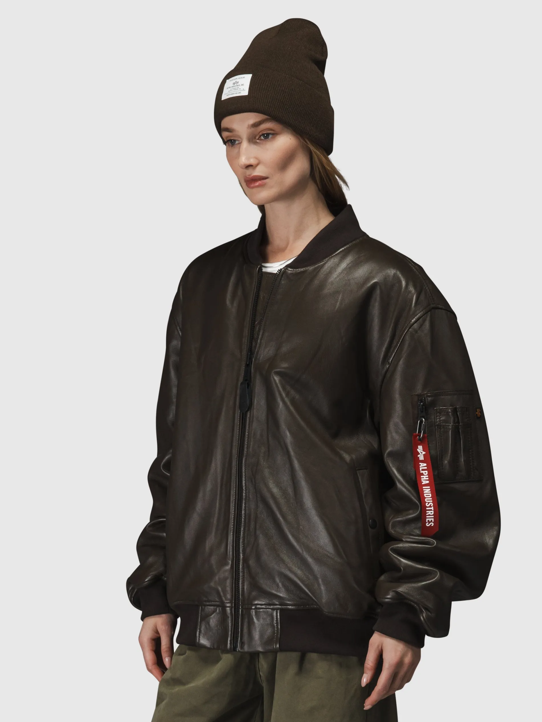 LEATHER MA-1 FLIGHT JACKET (ESPRESSO)