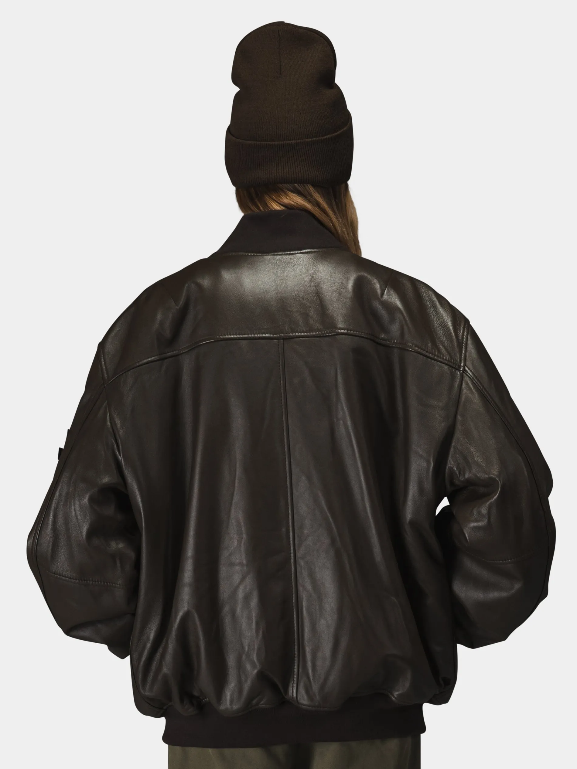 LEATHER MA-1 FLIGHT JACKET (ESPRESSO)