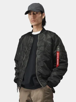 MA-1 ZIPPERED PRINT FLIGHT JACKET