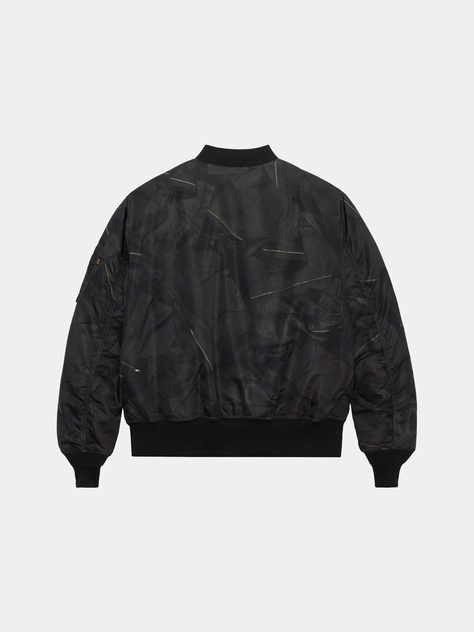 MA-1 ZIPPERED PRINT FLIGHT JACKET