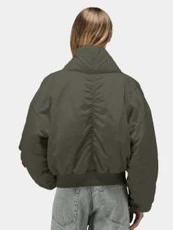 SHAWL COLLAR BOMBER JACKET WOMENS (FIELD GRAY)